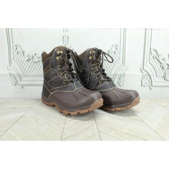LL Bean Storm Chaser Brown Leather Primaloft Waterproof Boots Size 7 M - Picture 2 of 9